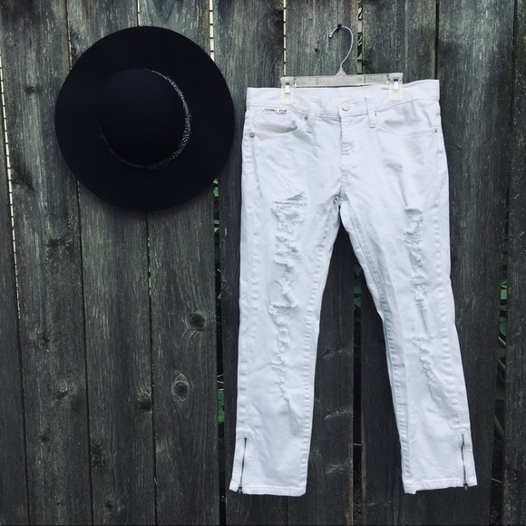 LONDONJEAN Denim - London Jean~White Distressed Jeans